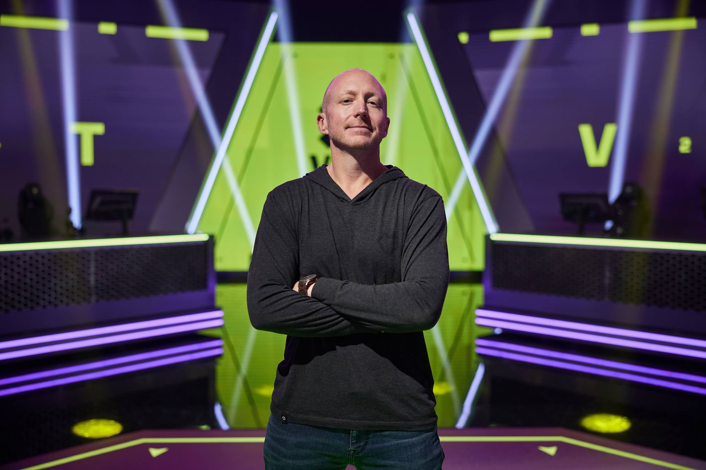 Daniel Ringland on an esports stage